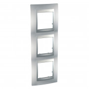 Рамка 3-постовая Schneider Electric Unica Top вертикальная алюминий MGU6.006V.30