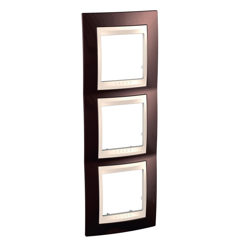 Рамка 3-постовая Schneider Electric Unica Plus вертикальная терракотовый/слоновая кость MGU6.006V.551