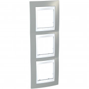 Рамка 3-постова Schneider Electric Unica Plus вертикальна туманно-сірий/білий MGU6.006V.865