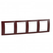 Рамка 4-постова Schneider Electric Unica Plus гранат/білий MGU6.008.872