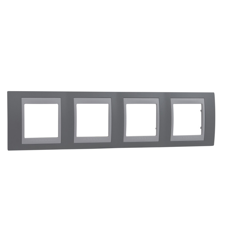 Рамка 4-постовая Schneider Electric Unica Plus туманно-серый/белый MGU6.008.865