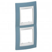 Рамка 2-постовая Schneider Electric Unica Plus вертикальная синий/белый MGU6.004V.873