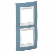 Рамка 2-постовая Schneider Electric Unica Plus вертикальная синий/белый MGU6.004V.873