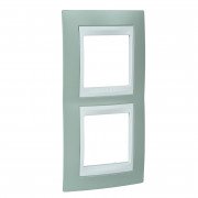 Рамка 2-постовая Schneider Electric Unica Plus вертикальная морская волна/белый MGU6.004V.870