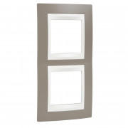 Рамка 2-постовая Schneider Electric Unica Plus вертикальная коричневый/слоновая кость MGU6.004V.574