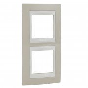 Рамка 2-постовая Schneider Electric Unica Plus вертикальная песочный/слоновая кость MGU6.004V.567