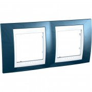 Рамка 2-постовая Schneider Electric Unica Plus голубой лед/белый MGU6.004.854