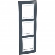 Рамка 3-постова Schneider Electric Unica Plus вертикальна сіро-зелений/білий MGU6.006V.877