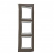 Рамка 3-постова Schneider Electric Unica Plus вертикальна коричнева/слонова кістка MGU6.006V.574