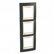Рамка 3-постовая Schneider Electric Unica Plus вертикальная какао/слоновая кость MGU6.006V.571