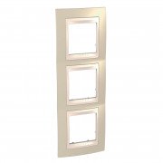 Рамка 3-постовая Schneider Electric Unica Plus вертикальная песочный/слоновая кость MGU6.006V.567