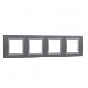 Рамка 4-постовая Schneider Electric Unica Plus туманно-серый/белый MGU6.008.865