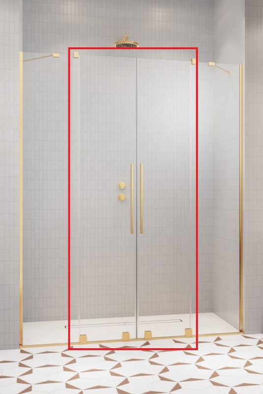 Стулки душових дверей Radaway Furo Gold DWD 38.8х200 см розсувні золото/прозоре скло 10108388-09-01