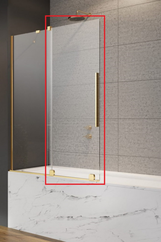 Рухлива частина шторки для ванни Radaway Furo Gold PND II 68.8х150 см ліва профіль золото скло прозоре 10109688-09-01L
