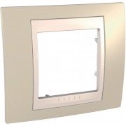 Рамка 1-постовая Schneider Electric Unica Plus песочный/слоновая кость MGU6.002.567