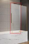 Подвижная часть шторки для ванны Radaway Furo Gold PND II 68.8х150 см правая профиль золото стекло прозрачное 10109688-09-01R