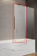 Подвижная часть шторки для ванны Radaway Furo Gold PND II 88.8х150 см правая профиль золото стекло прозрачное 10109888-09-01R