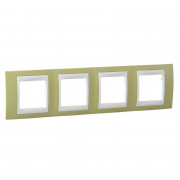 Рамка 4-постовая Schneider Electric Unica Plus зеленое яблоко/слоновая кость MGU6.008.563