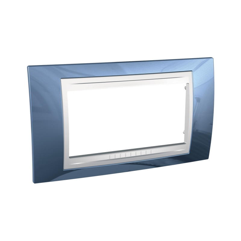 Рамка 4-модульная Schneider Electric Unica Plus голубой лед/белый MGU6.104.854