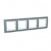 Рамка 4-постовая Schneider Electric Unica Basic серый техно/белый MGU2.008.858