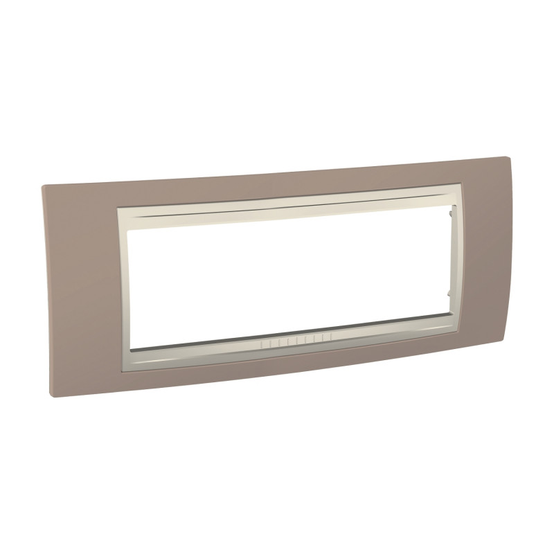 Рамка 6-модульна Schneider Electric Unica Plus коричневий/слонова кістка MGU6.106.574
