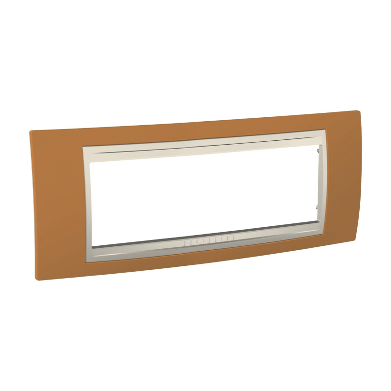 Рамка 6-модульная Schneider Electric Unica Plus оранжевый/слоновая кость MGU6.106.569