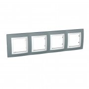 Рамка 4-постовая Schneider Electric Unica Basic серый техно/белый MGU2.008.858