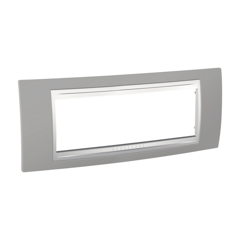 Рамка 6-модульна Schneider Electric Unica Plus туманно-сірий/білий MGU6.106.865