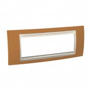 Рамка 6-модульная Schneider Electric Unica Plus оранжевый/слоновая кость MGU6.106.569