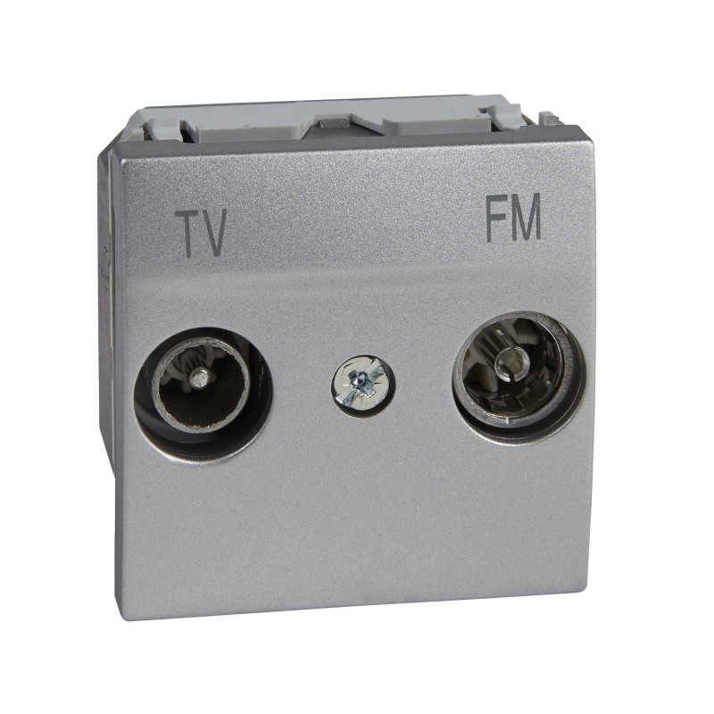 Розетка TV-FM проходная Schneider Electric Unica алюминий MGU3.453.30