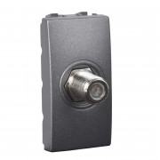 Розетка ТВ индивидуальная Schneider Electric Unica гнездовой разъем графит MGU3.468.12