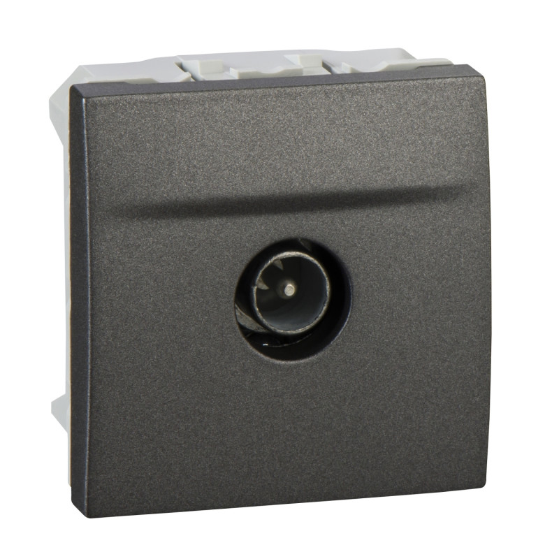 Розетка ТВ кінцева Schneider Electric Unica штирьовий роз'єм графіт MGU3.464.12