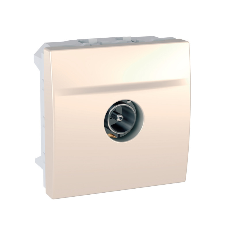 Розетка ТВ прохідна Schneider Electric Unica штирьовий роз'єм слонова кістка MGU3.463.25