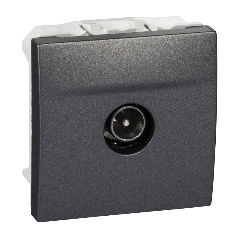 Розетка ТВ прохідна Schneider Electric Unica штирьовий роз'єм графіт MGU3.463.12