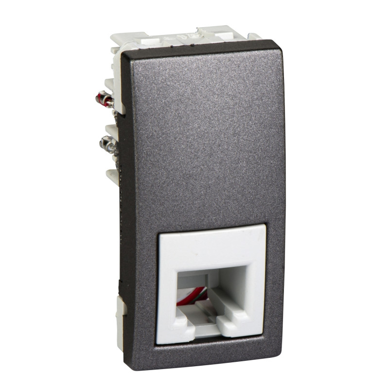 Телефонна розетка Schneider Electric Unica RJ11 4 контакти 1 модуль графіт MGU3.490.12