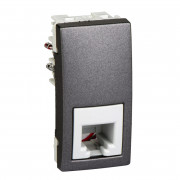 Телефонная розетка Schneider Electric Unica RJ11 4 контакта 1 модуль графит MGU3.490.12