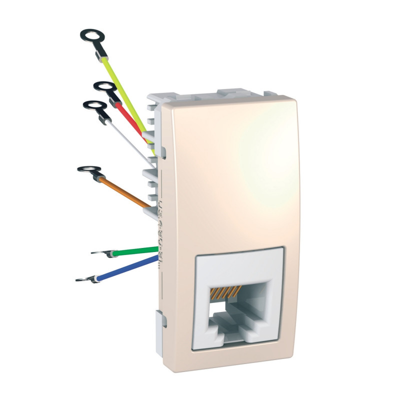 Телефонна розетка Schneider Electric Unica RJ12 6 контактів 1 модуль слонова кістка MGU3.491.25