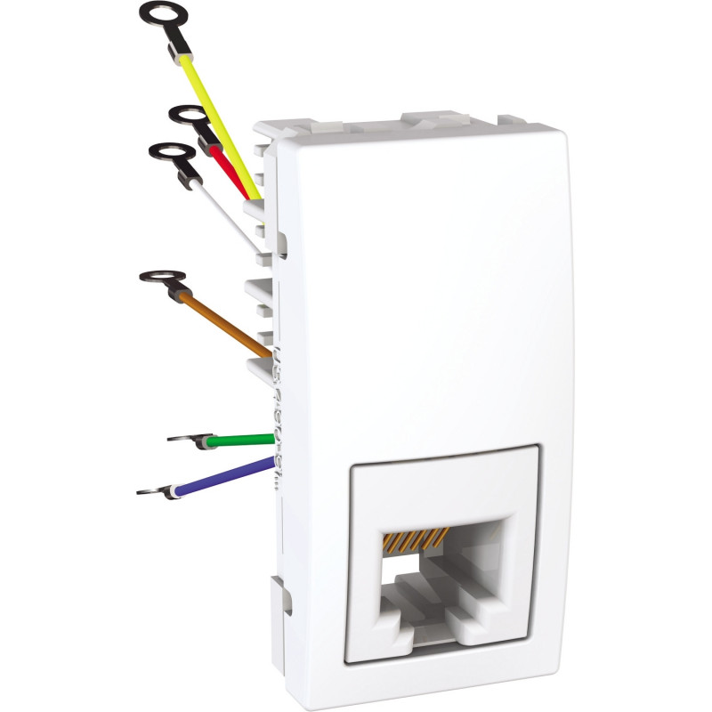 Телефонна розетка Schneider Electric Unica RJ12 6 контактів 1 модуль білий MGU3.491.18