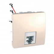 Телефонная розетка Schneider Electric Unica RJ11 4 контакта 2 модуля слоновая кость MGU3.492.25