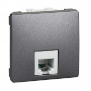 Телефонная розетка Schneider Electric Unica RJ11 4 контакта 2 модуля графит MGU3.492.12