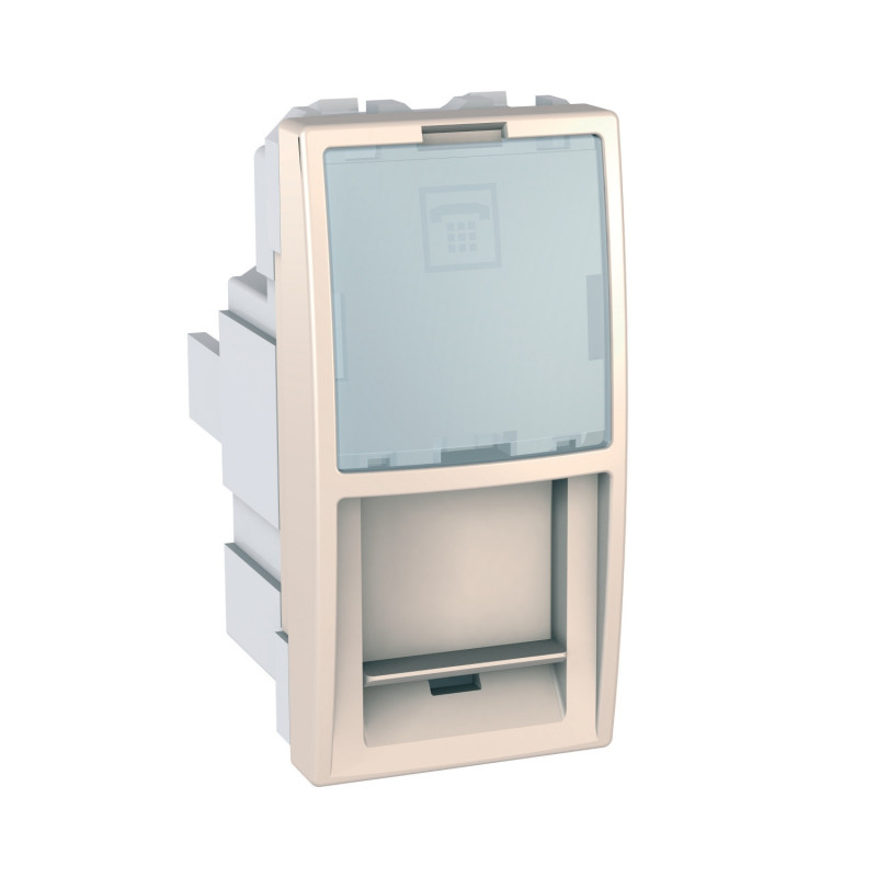 Телефонна розетка Schneider Electric Unica RJ12 6 контактів 1 модуль слонова кістка MGU3.495.25