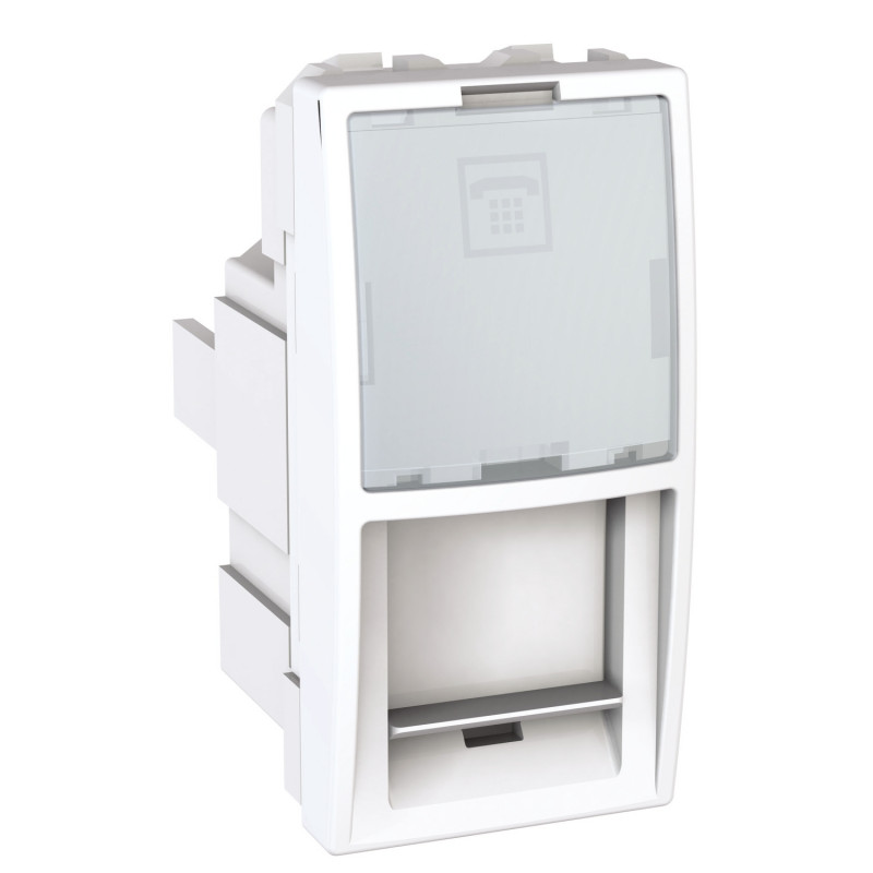 Телефонна розетка Schneider Electric Unica RJ12 6 контактів 1 модуль білий MGU3.495.18