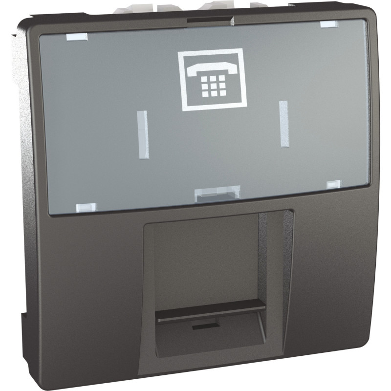 Телефонная розетка Schneider Electric Unica RJ12 6 контактов 2 модуля графит MGU3.493.12