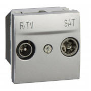Розетка R-TV/SAT проходная Schneider Electric Unica алюминий MGU3.456.30