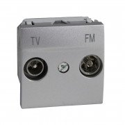 Розетка TV-FM проходная Schneider Electric Unica алюминий MGU3.453.30
