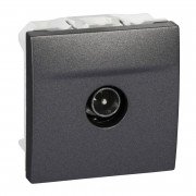 Розетка ТВ проходная Schneider Electric Unica штыревой разъем графит MGU3.463.12