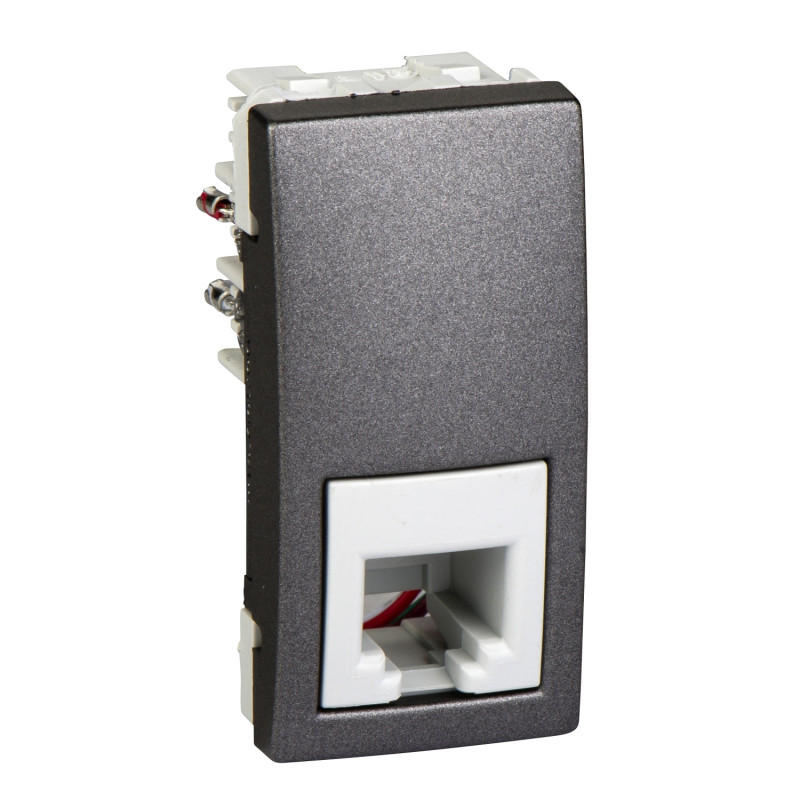 Телефонная розетка Schneider Electric Unica RJ11 4 контакта 1 модуль графит MGU3.490.12