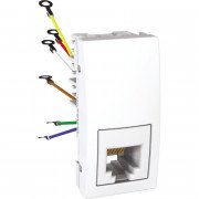 Телефонная розетка Schneider Electric Unica RJ12 6 контактов 1 модуль белый MGU3.491.18