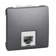 Телефонная розетка Schneider Electric Unica RJ11 4 контакта 2 модуля графит MGU3.492.12