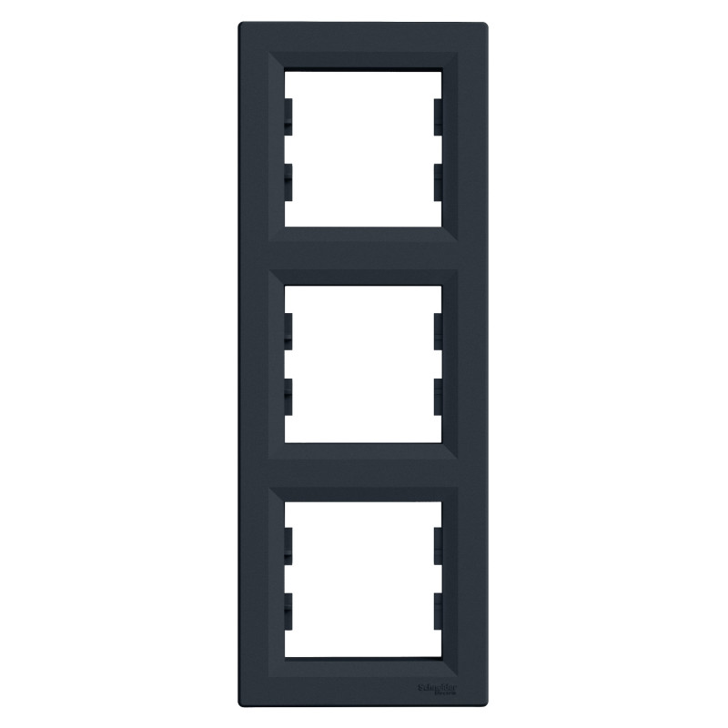Рамка 3-постова Schneider Electric Asfora вертикальна пластик антрацит EPH5810371